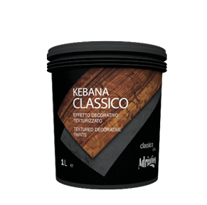 <span>KEBANA CLASSICO</span> Pittura decorativa acrilica con effetto stucco a contrasto, a mano unica